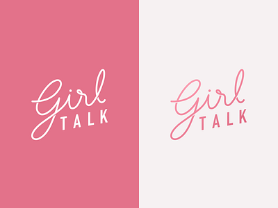 Girl talk lettering adobe illustrator branding girl talk letteging logo logo design pink