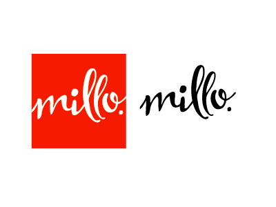 millo brand brand handdrawn logo type