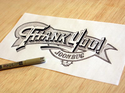 Thank You Joonbug! hand drawn lettering type typography