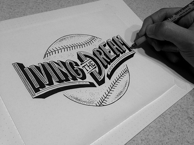 Living the Dream baseball dream illustration lettering type typography