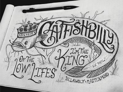 Catfish Billy catfish illustration king lettering type typography