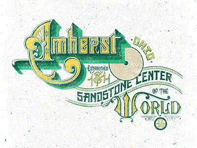 Amherst amherst illustration lettering ohio type typography vintage