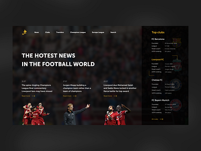 Concept of football news blog 2019 blog concept dribbble figma football homepage interface liverpool sport ui uidesign uiux ux webdesign website