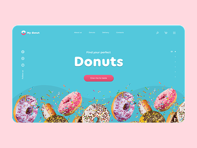 Donuts shop concept 2019 design donuts dribbble figma food interface interfaces simple ui uidesign uiux ux webdesign website