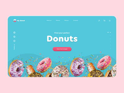 Donuts shop concept 2019 design donuts dribbble figma food interface interfaces simple ui uidesign uiux ux webdesign website