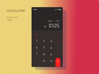 Calculator #4 Daily UI app calculator daily ui design ui ux