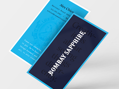 Bombay Sapphire Business Cards — Variant 1 branding businesscard corporate identity design print