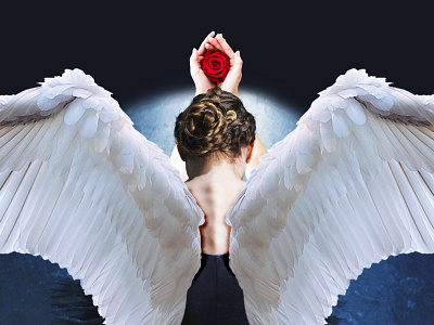 White Swan ballerina ballet dancer design photo manipulation photoshop red roses swan white