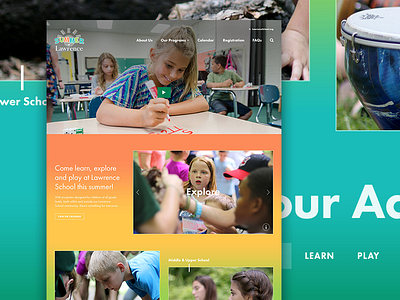 Summer Camp Homepage colorful debut fun gradient playful school website summer camp summer school