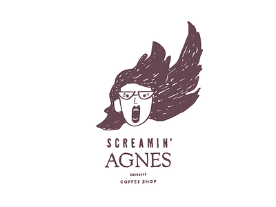 Screamin' Agnes Logo coffee coffee shop logo mascot