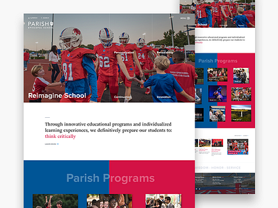Blue and Red Homepage education homepage school website