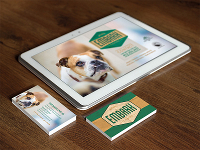 Embark Business Cards and Splash Page business cards canine dog training vintage