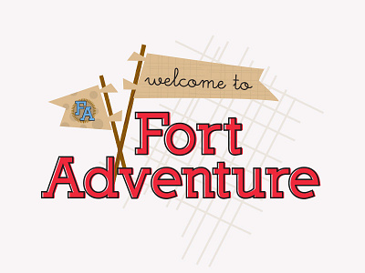 Fort Adventure adventure children flags fort kids logo