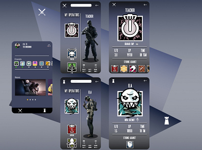 Rainbow Six Siege App app design mobile ui operator rainbow six siege ubisoft uidesign