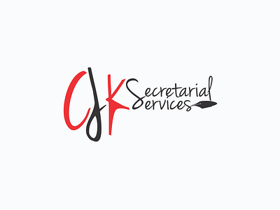 CJK Secretarial Services Logo brand brand identity branding color design illustration logo logo design red vector