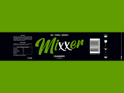 Mixxer Label Design beverage branding cranberry design mixer product label vector vodka