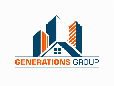 Generations Group Logo brand brand identity branding branding design buildings design logo logo design logodesign logotype orange vector