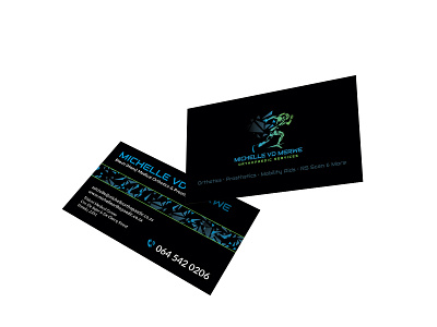 Michelle vd Merwe Orthopaedics Business Card Design blue business business card design business cards businesscard graphicdesign green medical modern orthopaedics orthopedic