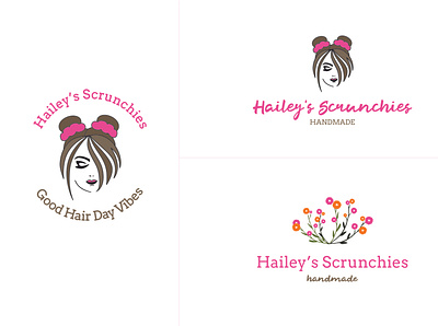 Hailey's Scrunchies Logo Design brand brand identity branding design illustration logo logo design vector