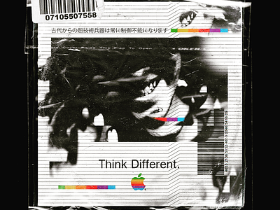 Think Different 1990s aesthetic album art apple early tech glitch glitch art graphic design photoshop technology texture