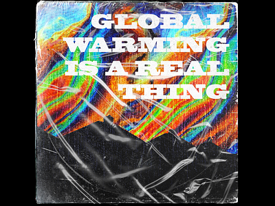 Global Warming is a Real Thing album art cover art design flat illustration photoshop record typography vinyl cover