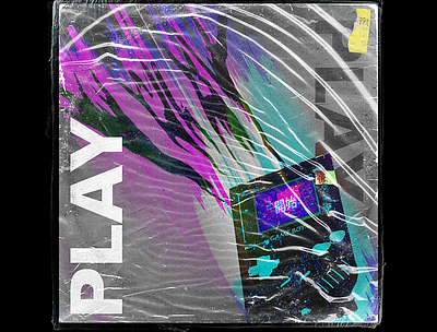 'Play' aesthetic album art cover art design gameboy photoshop retro trending typography vaporwave vector