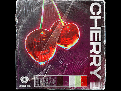 'Cherry' aesthetic album art branding cherry cover art design illustration mockup photoshop record texture trending typography vector vinyl