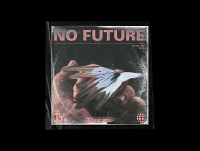 'No Future' aesthetic cover art design illustration mockup photoshop texture trending typography vaporwave