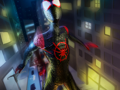 Fan art Miles Moralez art character concept art illustration miles morales spiderman spiderman: into the spiderverse