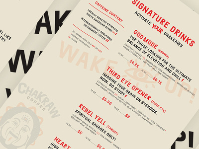 Chakraw Menu branding layout design menu design print