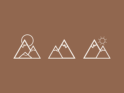 Mountain Icons camping icons line art mountains nature