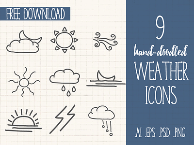 Hand-Doodled Weather Icons