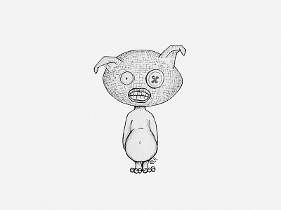 Burlap Head Monster Illustration
