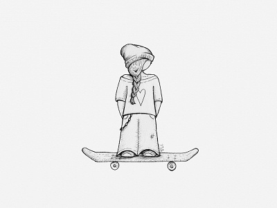 90s Skater Girl Illustration