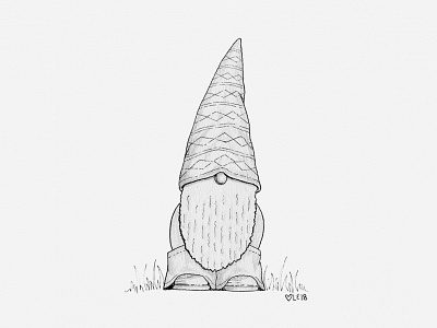 Casual Gnome Illustration character design drawing gnome illustration illustrator ink drawing ink illustration pen and ink