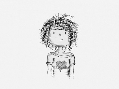 Curly Haired Girl Illustration character design children book illustration il illustration ink drawing ink illustration pen and ink
