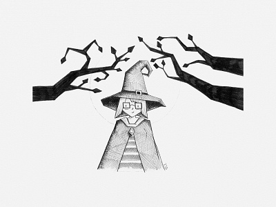 Angular Witch Illustration children book illustration drawing illustration illustrator ink drawing ink illustration pen and ink witch