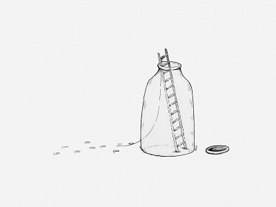 Bottle Escape Illustration