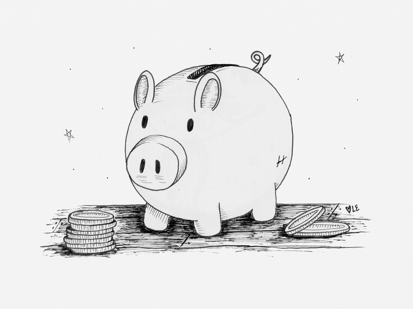 Cute Yellow Piggy Bank With Colourful Flower Design Drawing Of Isolated  Money Container In Shape Of Nice Pig Stock Illustration  Download Image  Now  iStock