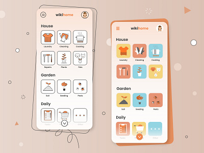 Wikihome House Management App database fun graphics home house icons management pattern symbols uiux