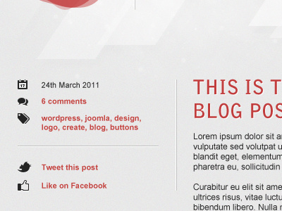 New Blog Post Layout black gret icons lines red