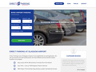 Car Parking Home blue booking form button car parking grey review testimonial ui website white