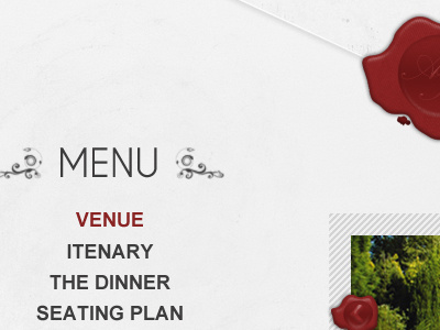 Wedding Site Menu grey menu red wedding white