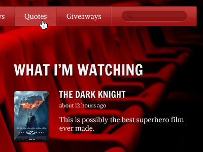 What am I watching? dark knight menu movie poster red