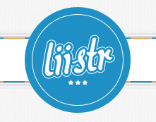 Liistr Logo blue grey logo orange supercool white