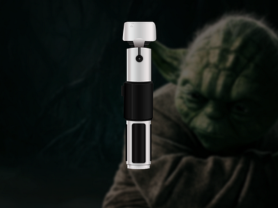 Yoda Lightsaber black green lightsaber silver star wars strong in the force yes yoda
