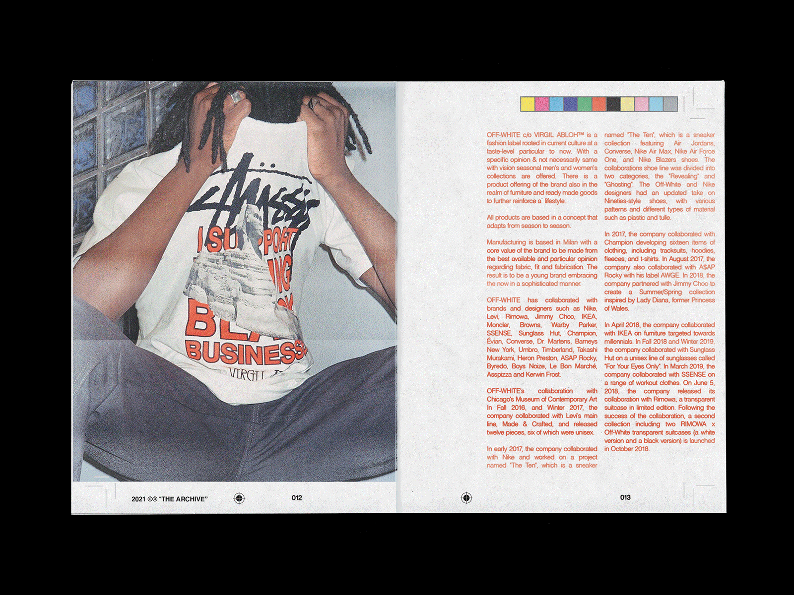 Off-White c/o Virgil Abloh™ — "The Archive" art direction book design branding cover design editorial design fashion graphic design hype hypebeast layout layout design layout exploration magazine off white print street culture streetstyle streetwear typography virgil abloh