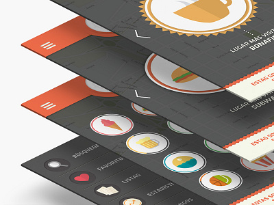 Escape - app app application icon icons interface map menu mock up perspective sidebar ui ux