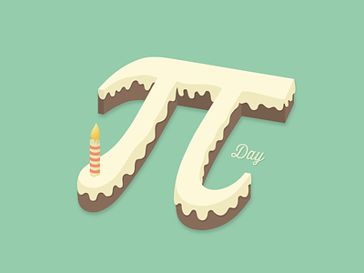 Pi day! 314 cake candle cream geek illustration number pi pi day