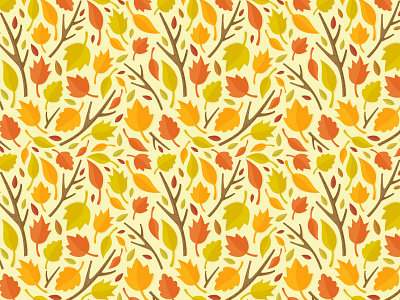 Autumn pattern autumn branch fall icons illustration leaf leaves nature pattern